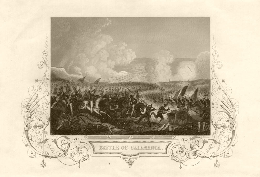 The Battle of Salamanca (Arapiles), 1812. Spain. Peninsular War. TALLIS c1855